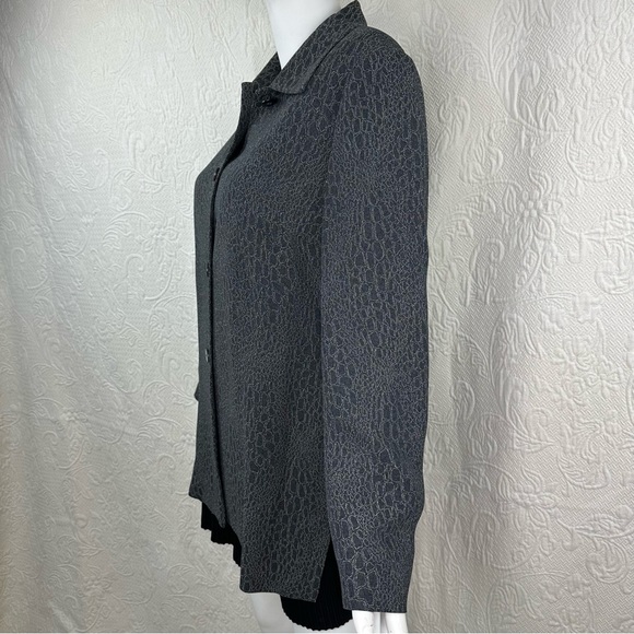 Tamotsu Longline Blazer Gray Viscose Blend - Picture 2 of 12